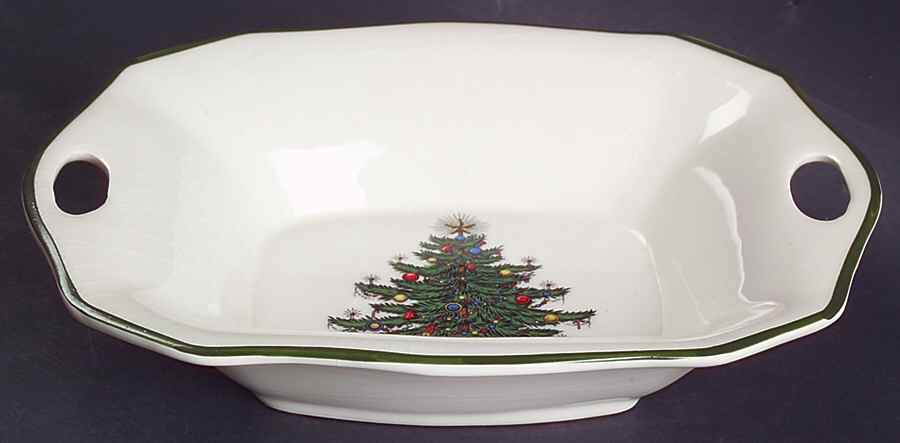 Christmas Tree (Narrow Green Band) Nut Dish by Cuthbertson-1