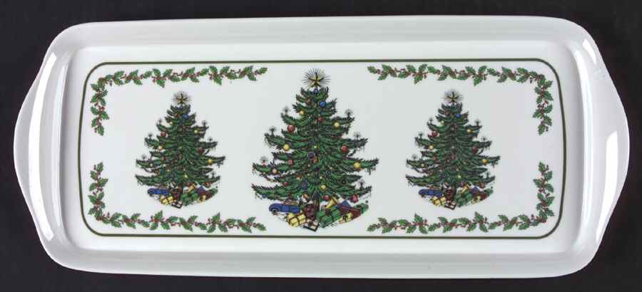 Christmas Tree (Narrow Green Band) 14" Oblong Melamine Tray by Cuthbertson-1