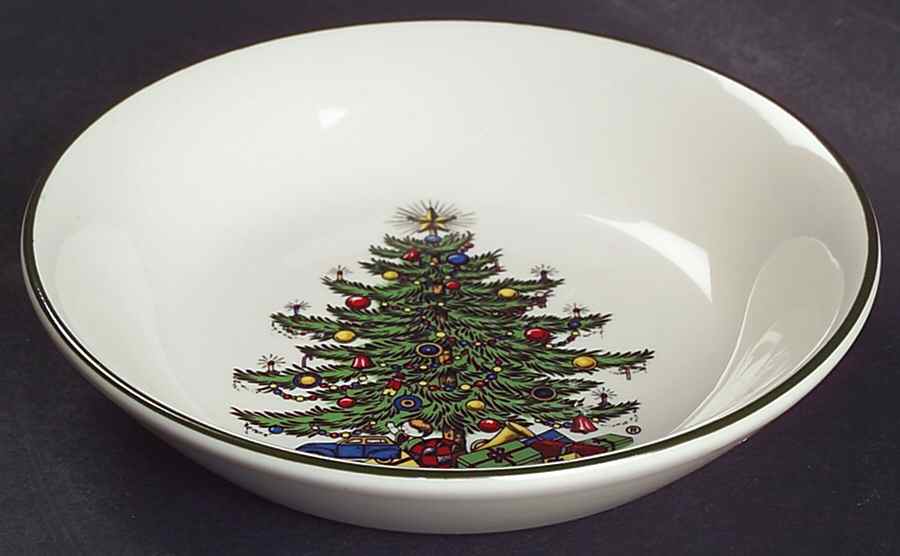 Christmas Tree (Narrow Green Band) Nut Dish by Cuthbertson-1