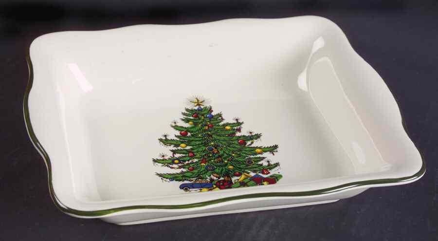 Christmas Tree (Narrow Green Band) Open Candy Dish by Cuthbertson-1