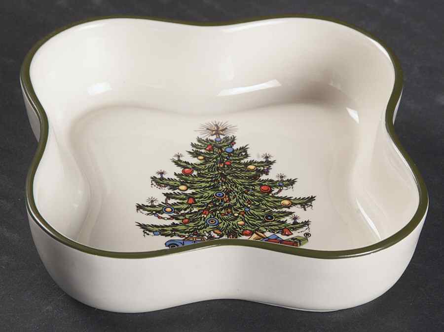Christmas Tree (Narrow Green Band) 4" Trinket Tray by Cuthbertson-1