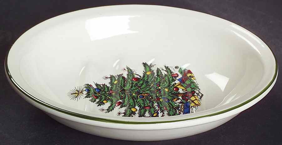Christmas Tree (Narrow Green Band) Soap Dish by Cuthbertson-1