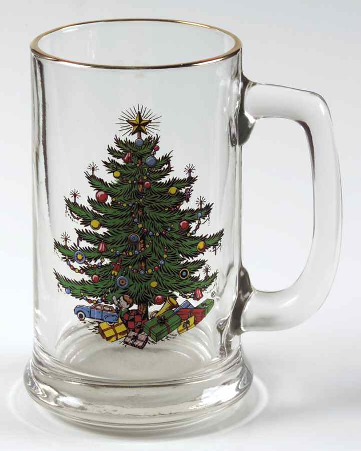 Christmas Tree (Narrow Green Band) 12 Oz Glassware Tankard by Cuthbertson-1