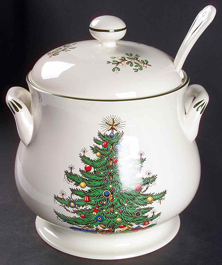 Christmas Tree (Narrow Green Band) Tureen & Lid w/Ladle by Cuthbertson-1