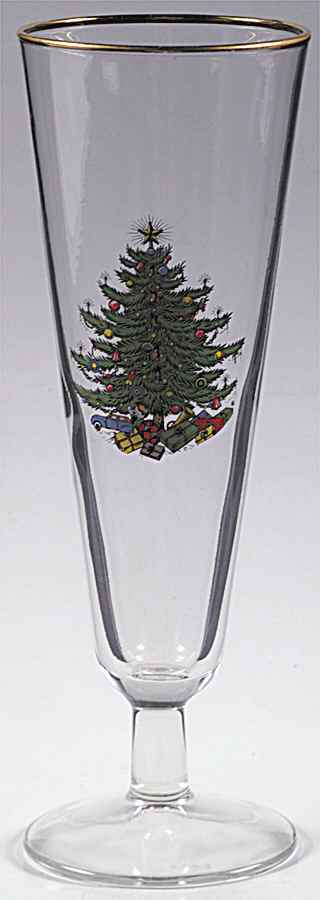 Christmas Tree (Narrow Green Band) Glassware Pilsner by Cuthbertson-1