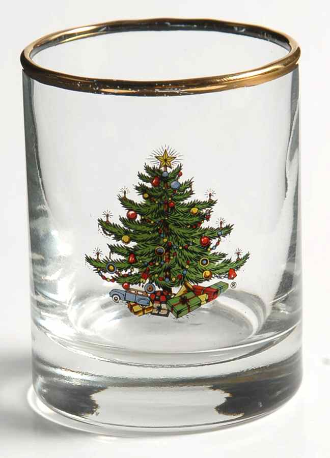 Christmas Tree (Narrow Green Band) Glassware Shot Glass by Cuthbertson-1