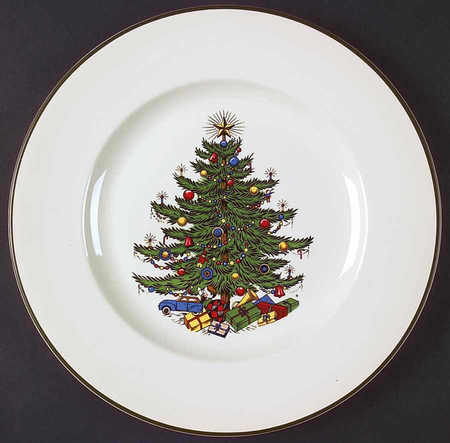 Christmas Tree (Narrow Green Band) Service Plate (Charger) by Cuthbertson-1