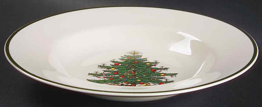 Christmas Tree (Narrow Green Band) Rim Soup Bowl by Cuthbertson-1
