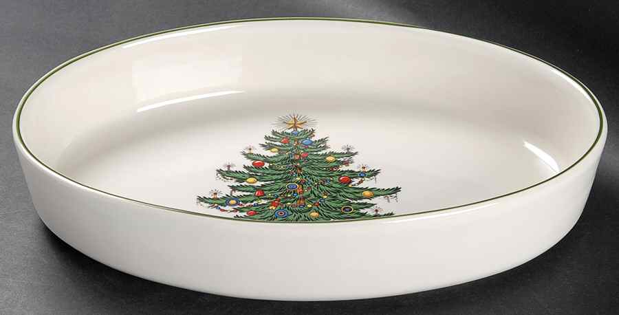 Christmas Tree (Narrow Green Band) 11" Oval Baker by Cuthbertson-1