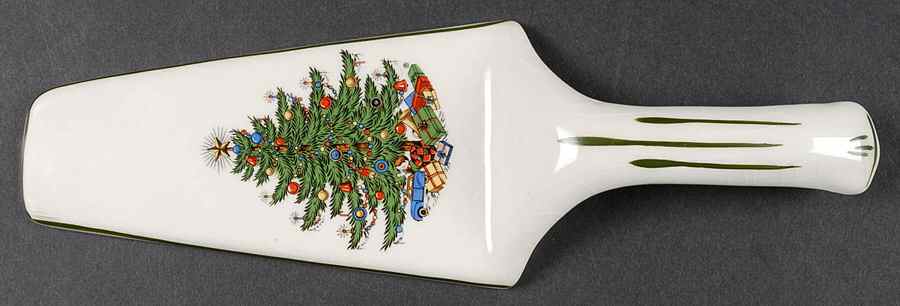 Christmas Tree (Narrow Green Band) Solid Ceramic Pie/Cake Server by Cuthbertson-1
