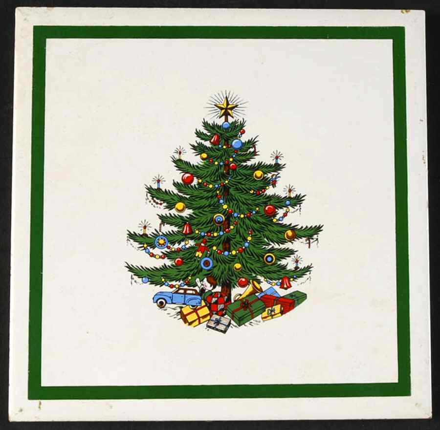 Christmas Tree (Narrow Green Band) Trivet by Cuthbertson-1