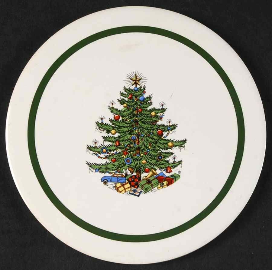 Christmas Tree (Narrow Green Band) Round Cork Back Trivet by Cuthbertson-1
