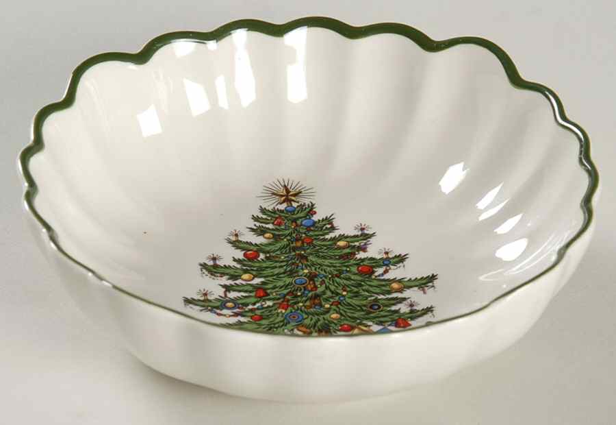 Christmas Tree (Narrow Green Band) Chip/Dip Bowl by Cuthbertson-1