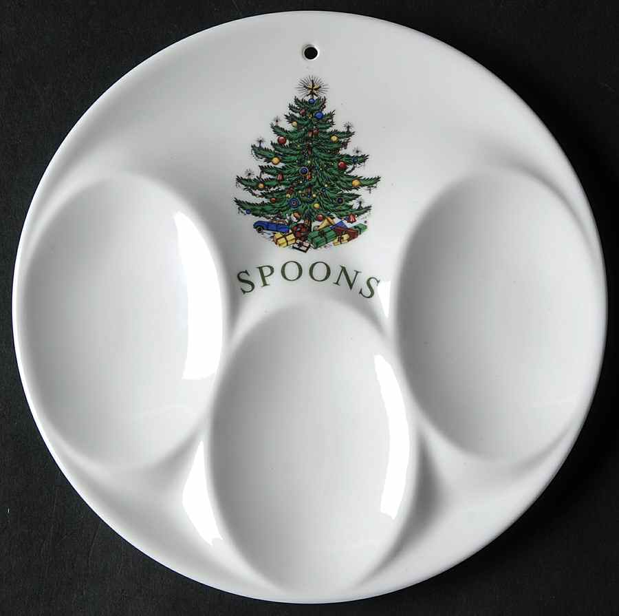 Christmas Tree (Narrow Green Band) Melamine Spoon Rest (Holds 3 Spoons) by Cuthbertson-1
