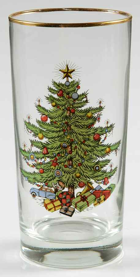 Christmas Tree (Narrow Green Band) 12 Oz Glassware Tumbler by Cuthbertson-1