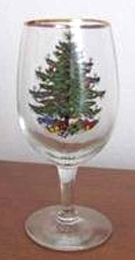 Christmas Tree (Narrow Green Band) 7 3/4 Oz Glassware Wine by Cuthbertson-1