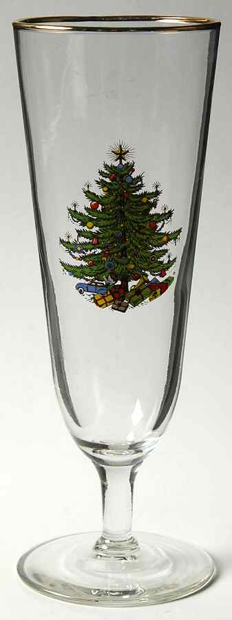 Christmas Tree (Narrow Green Band) Glassware Pilsner by Cuthbertson-1