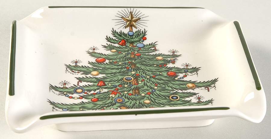 Christmas Tree (Narrow Green Band) 4" Ashtray by Cuthbertson-1