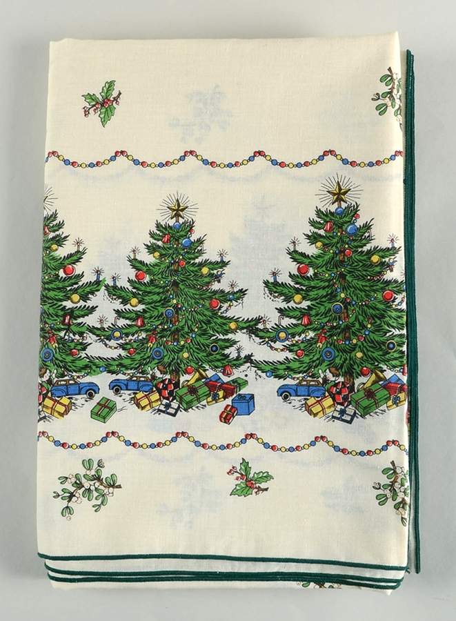 Christmas Tree (Narrow Green Band) 60" X 82" Rectangular Tablecloth by Cuthbertson-1