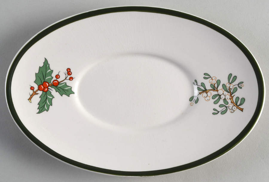 Christmas Tree (Wide Green Band) Underplate for Gravy Boat by Cuthbertson-1