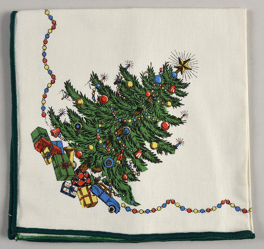 Christmas Tree (Wide Green Band) 17" Cloth Napkin by Cuthbertson-1