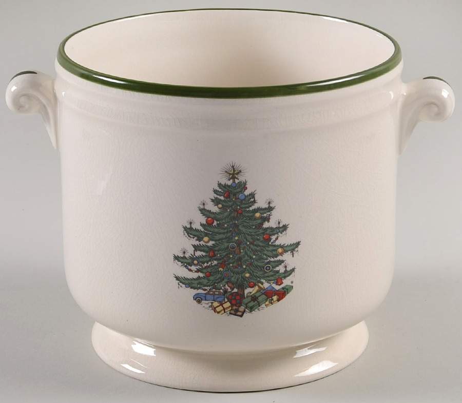 Christmas Tree (Wide Green Band) Medium Cachepot by Cuthbertson-1