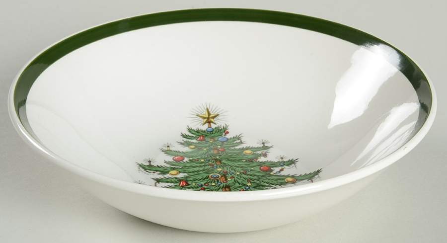 Christmas Tree (Wide Green Band) Coupe Cereal Bowl by Cuthbertson-1