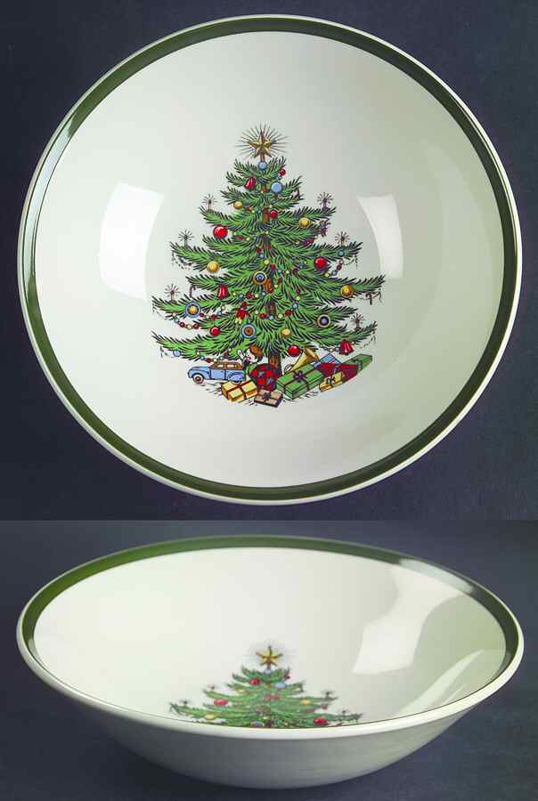 Christmas Tree (Wide Green Band) Coupe Cereal Bowl by Cuthbertson-1