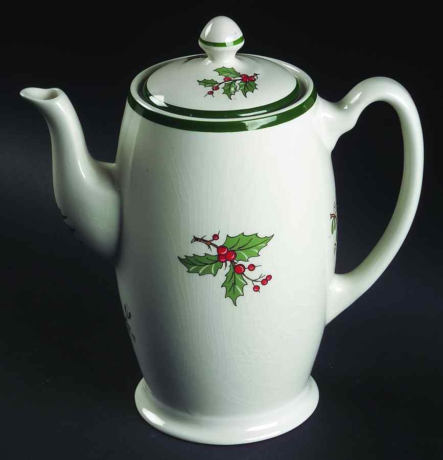 Christmas Tree (Wide Green Band) Coffee Pot & Lid by Cuthbertson-1