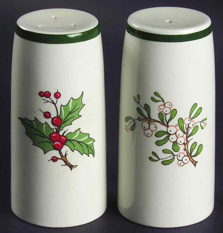 Christmas Tree (Wide Green Band) Salt & Pepper Set by Cuthbertson-1