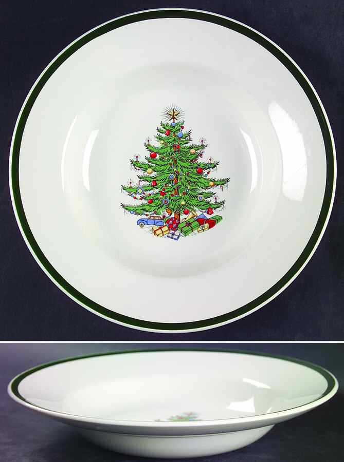 Christmas Tree (Wide Green Band) Rim Soup Bowl by Cuthbertson-1