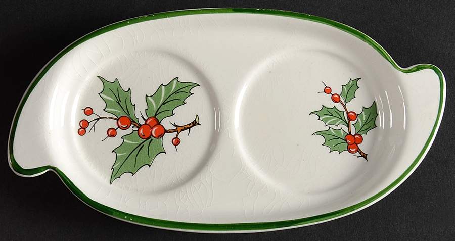 Christmas Tree (Wide Green Band) Tray for Salt & Pepper Set by Cuthbertson-1