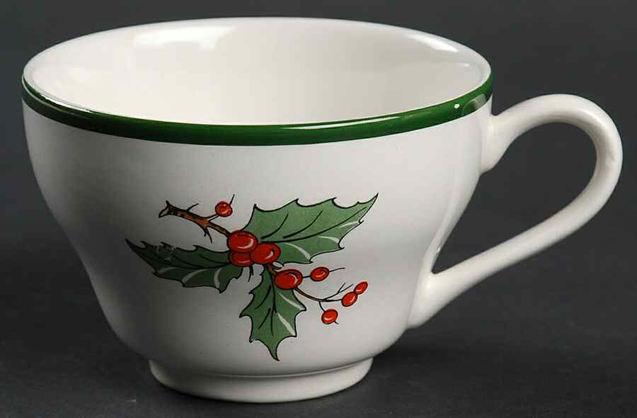 Christmas Tree (Wide Green Band) Footed Cup by Cuthbertson-1
