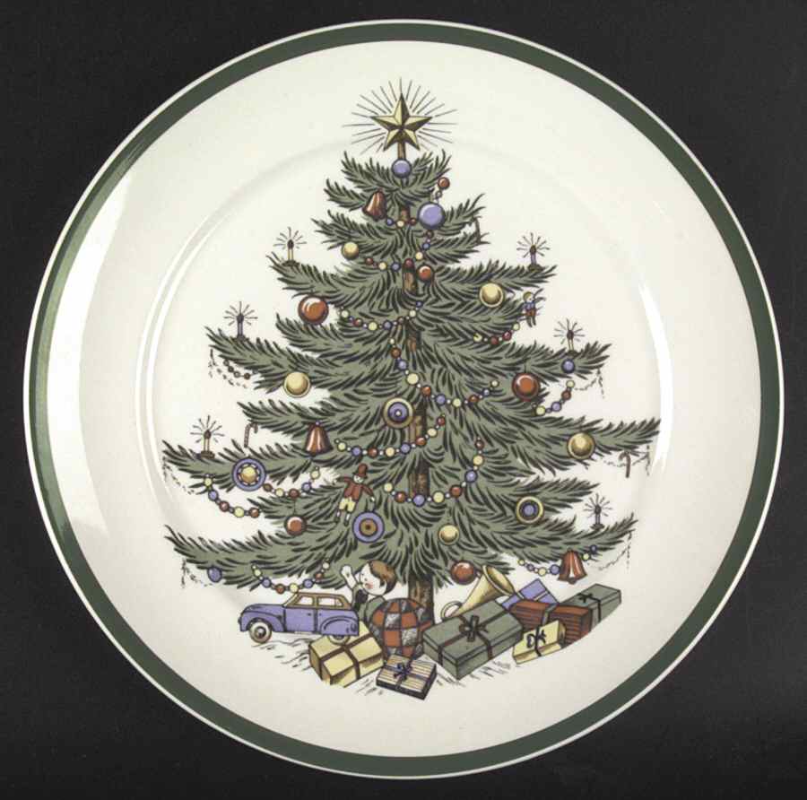 Christmas Tree (Wide Green Band) Bread & Butter Plate by Cuthbertson-1