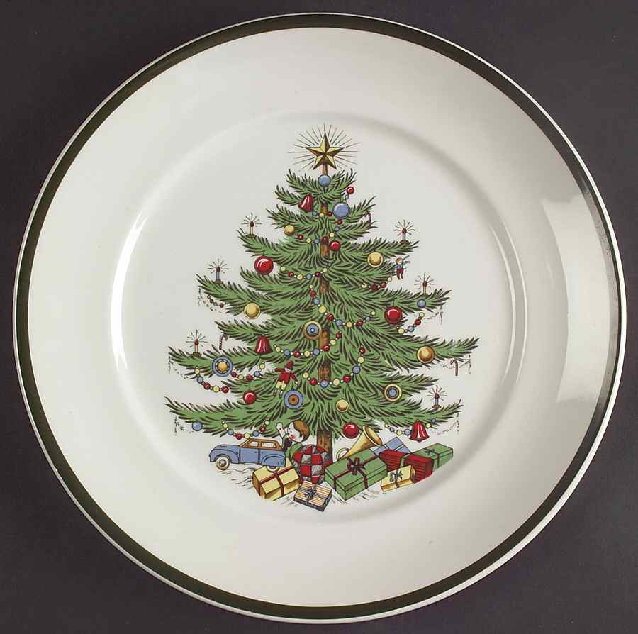 Christmas Tree (Wide Green Band) Dinner Plate by Cuthbertson-1