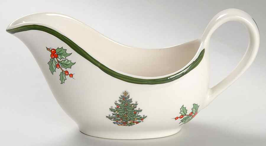 Christmas Tree (Wide Green Band) Gravy Boat by Cuthbertson-1