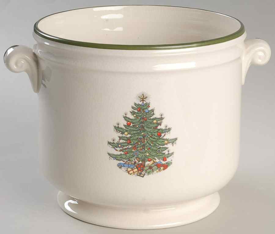 Christmas Tree (Wide Green Band) 6" Cachepot by Cuthbertson-1