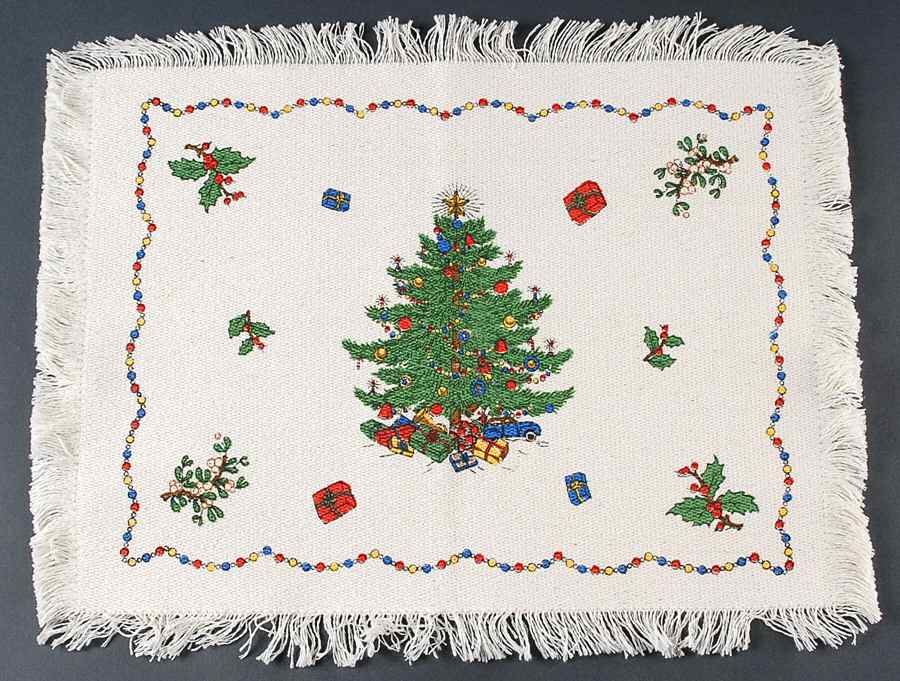 Christmas Tree (Wide Green Band) Cloth Placemat by Cuthbertson-1