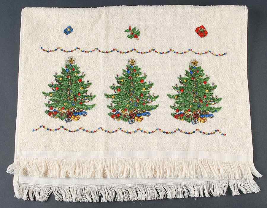 Christmas Tree (Wide Green Band) Dish Towel-Cloth by Cuthbertson-1