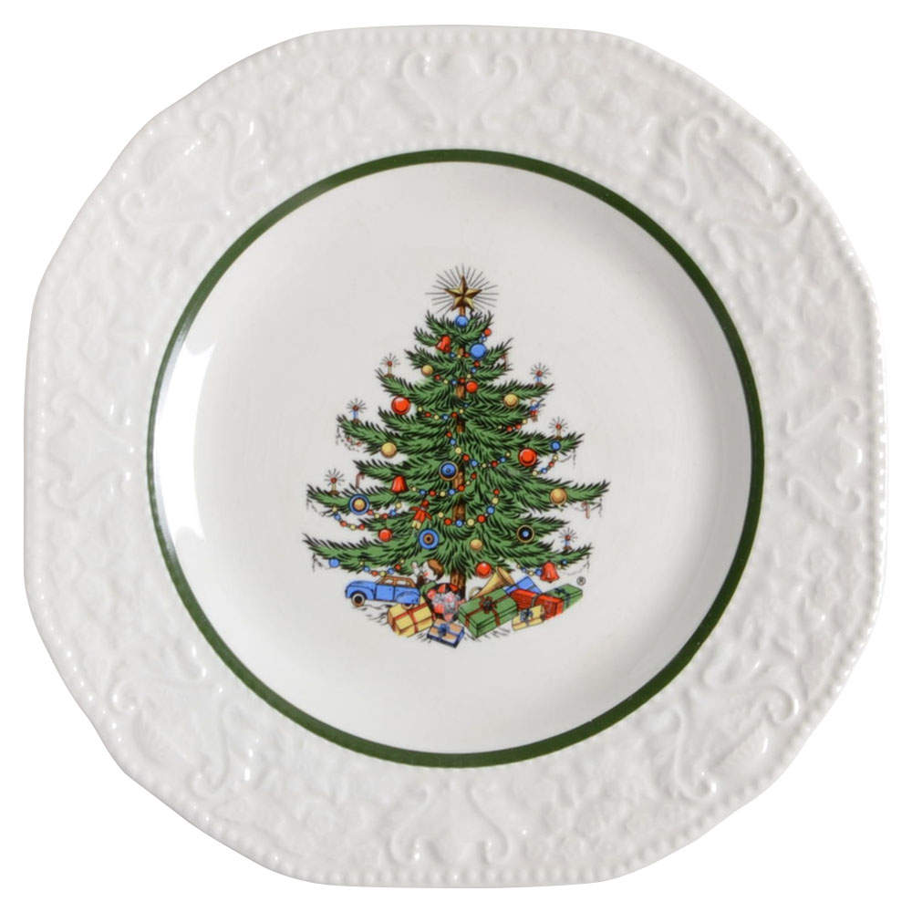 Dickens Embossed Christmas (Cream) Bread & Butter Plate by Cuthbertson-1