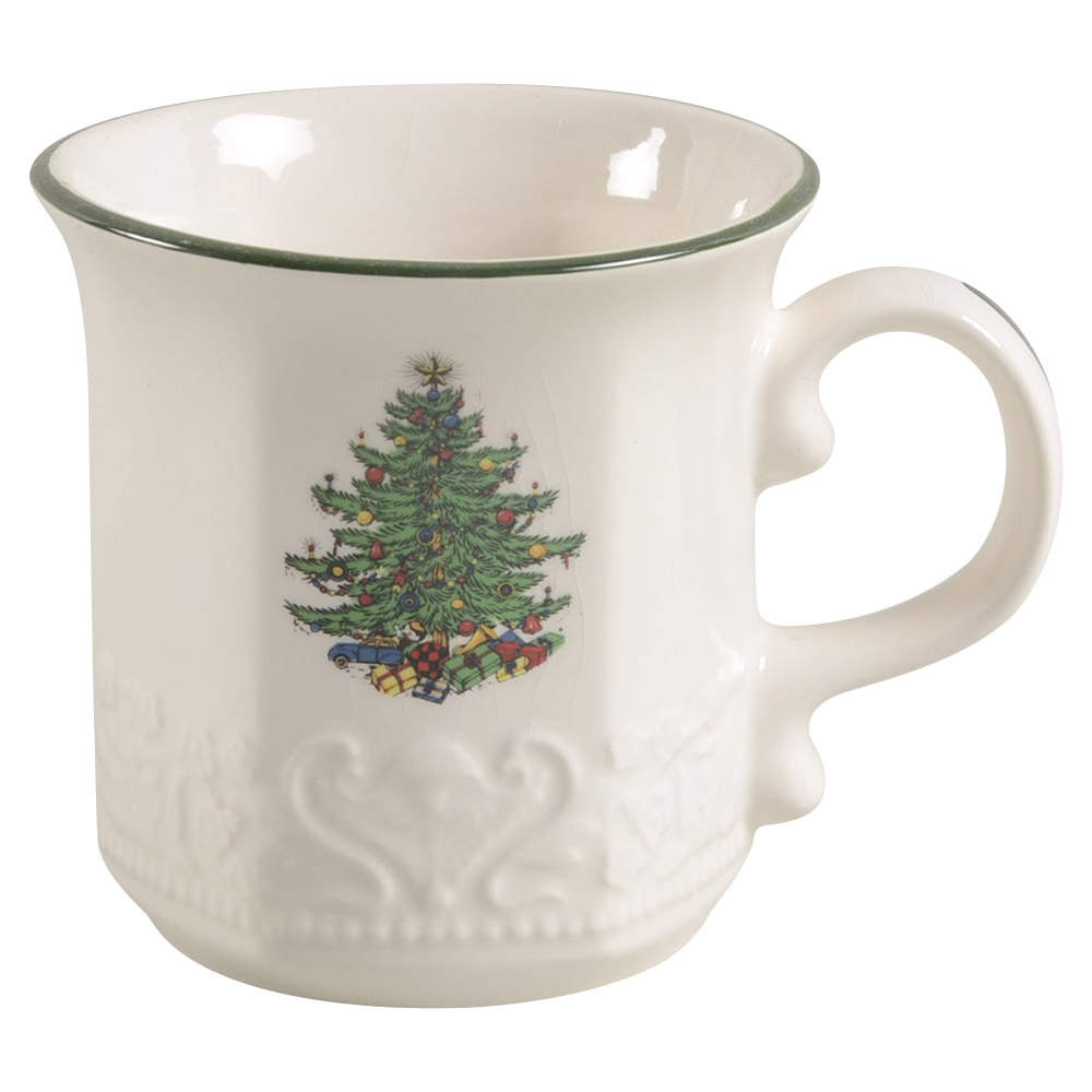 Dickens Embossed Christmas (Cream) Mug by Cuthbertson-1