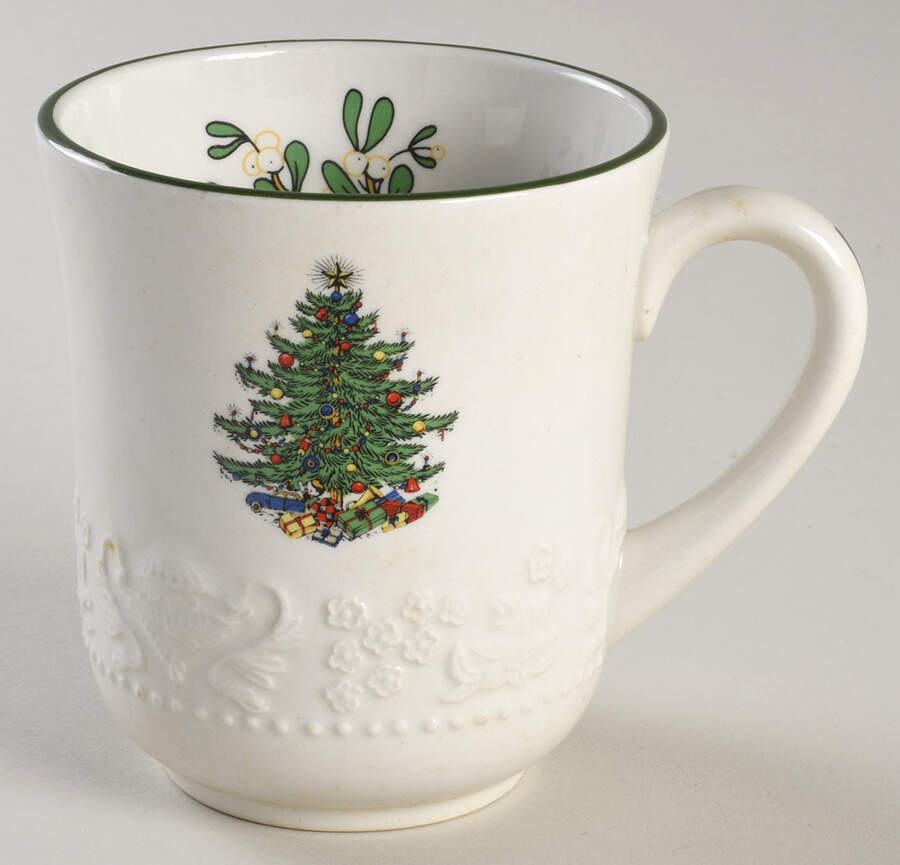 Dickens Embossed Christmas (Cream) Mug by Cuthbertson-1