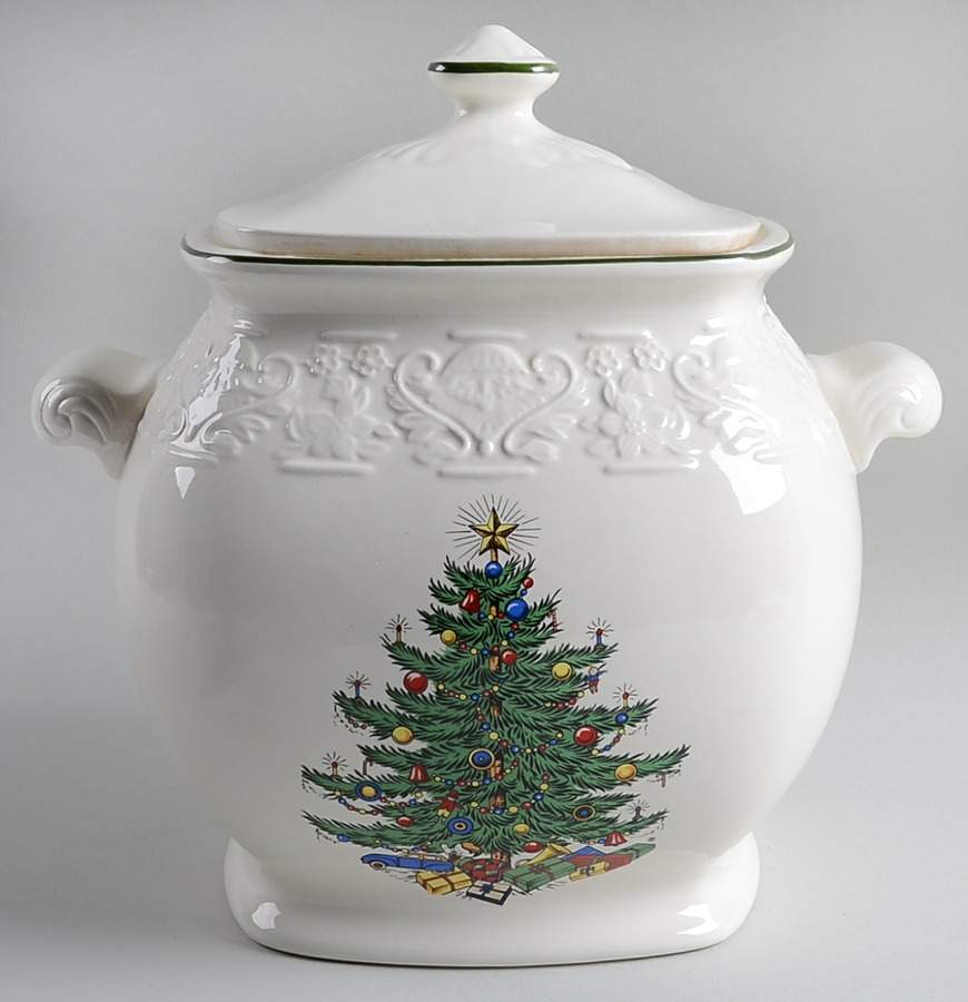 Dickens Embossed Christmas (Cream) Tureen &  Lid by Cuthbertson-1
