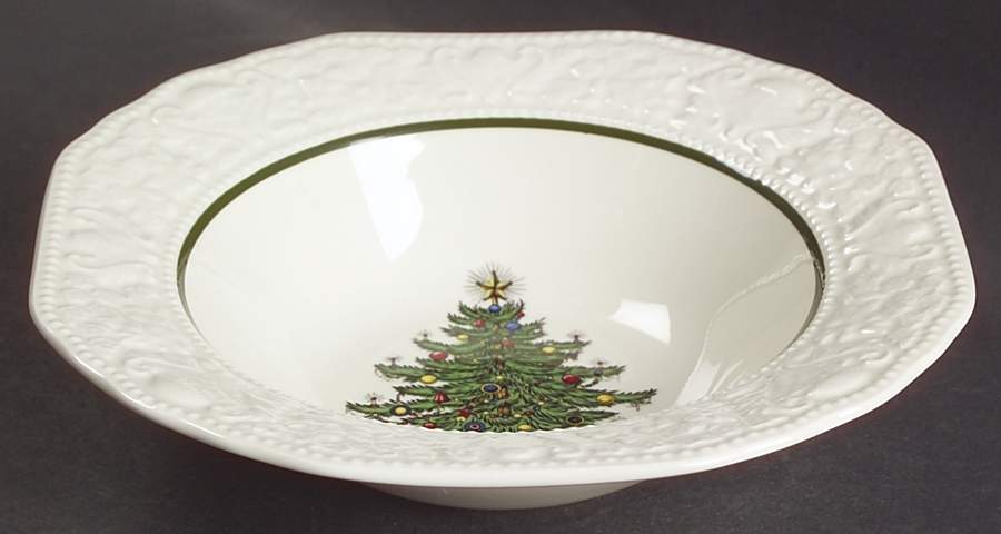 Dickens Embossed Christmas (Cream) Rim Cereal Bowl by Cuthbertson-1