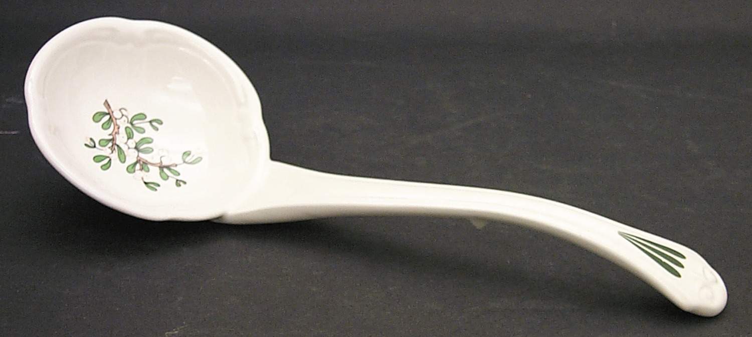 Dickens Embossed Christmas (Cream) Tureen Ladle by Cuthbertson-1