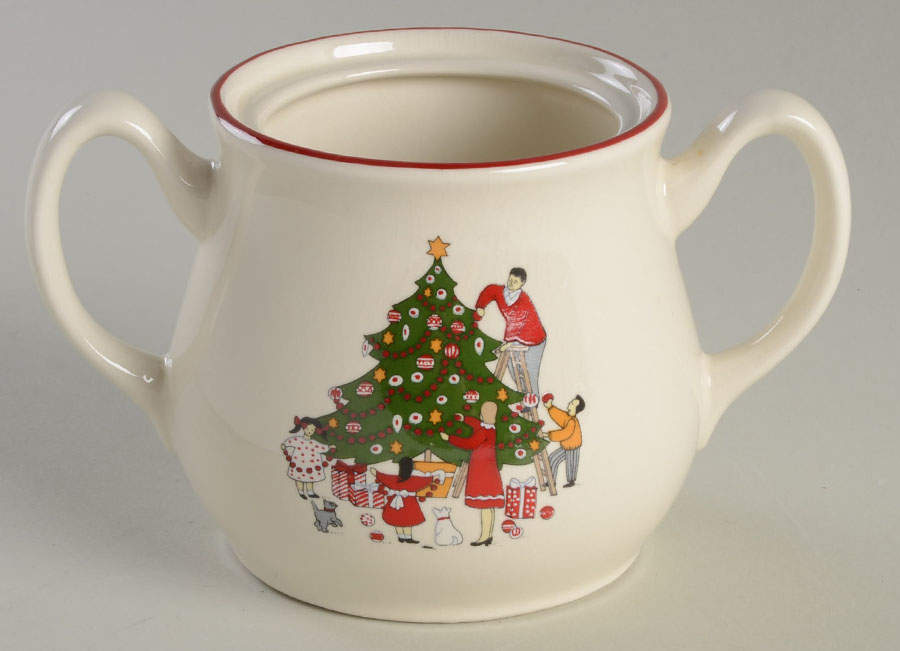 Family Christmas Sugar Bowl No Lid by Cuthbertson-1