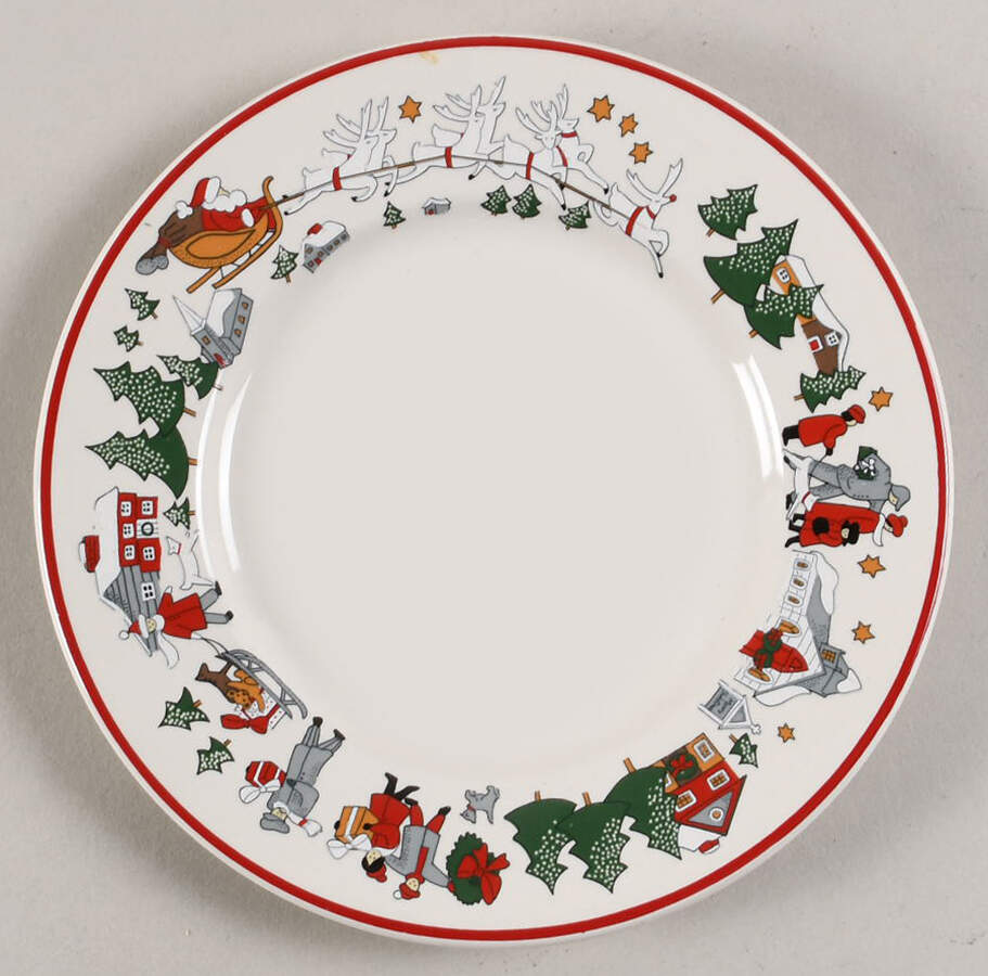 Family Christmas Bread & Butter Plate by Cuthbertson-1