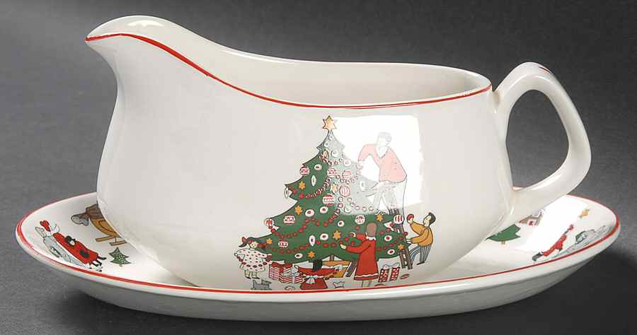 Family Christmas Gravy Boat & Underplate by Cuthbertson-1