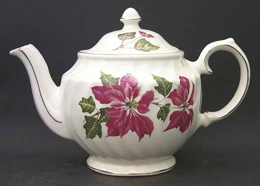 Poinsettia Teapot & Lid by Cuthbertson-1