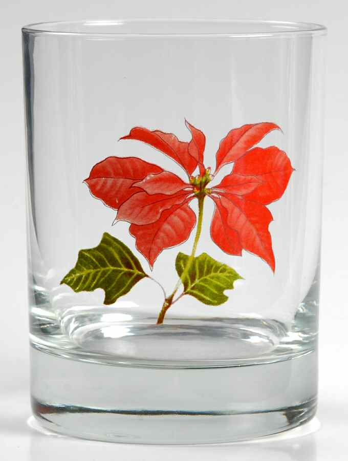 Poinsettia 12 Oz Glassware Double Old Fashioned by Cuthbertson-1